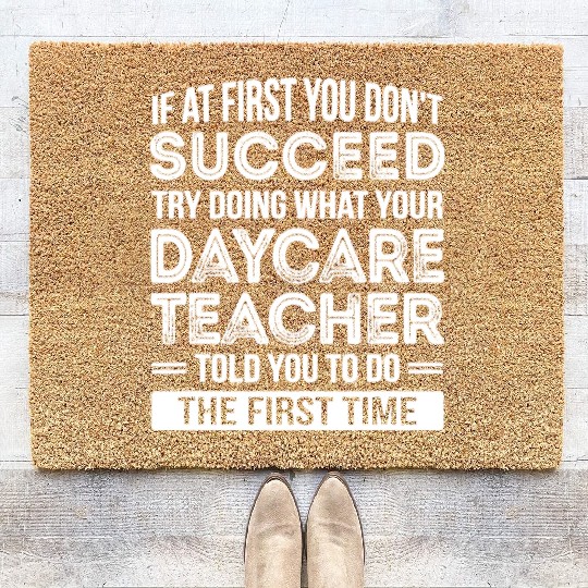 Daycare Teacher T Funny Appreciation Coir Doormats