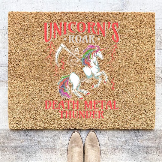 Goth Rock Satan Girl Woman Festivals Death Metal Coir Doormats