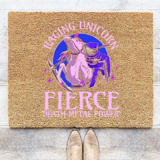 Goth Rock Satan Girl Woman Festivals Death Metal Coir Doormats