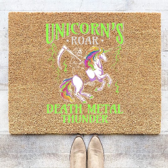 Goth Rock Satan Girl Woman Festivals Death Metal Coir Doormats