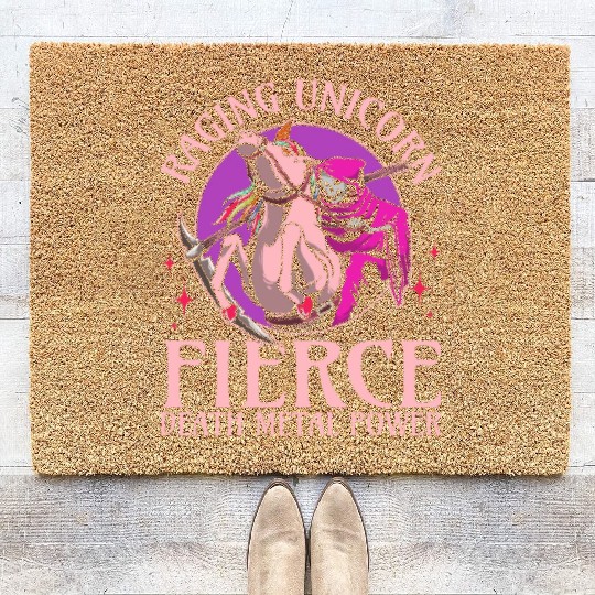 Goth Rock Satan Girl Woman Festivals Death Metal Coir Doormats