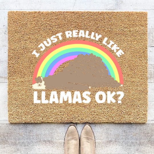 I Just Really Like Llamas Ok Llama Animal Cute Coir Doormats