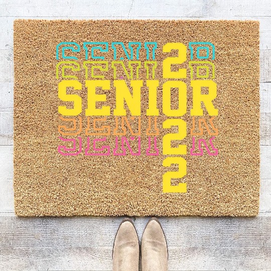 Grad 22 Senior Class Of 2022 Bright Colors Ns Will Coir Doormats