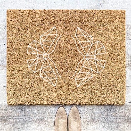 Butterfly Geometric Wings Coir Doormats