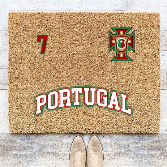 Portugal Number 7 Soccer Team Sports Portuguese Fl Coir Doormats