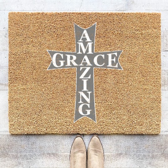Amazing Grace Cross Coir Doormats