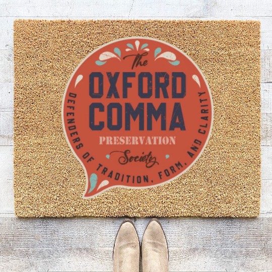 The Oxford Comma Preservation Society Team Oxford Coir Doormats