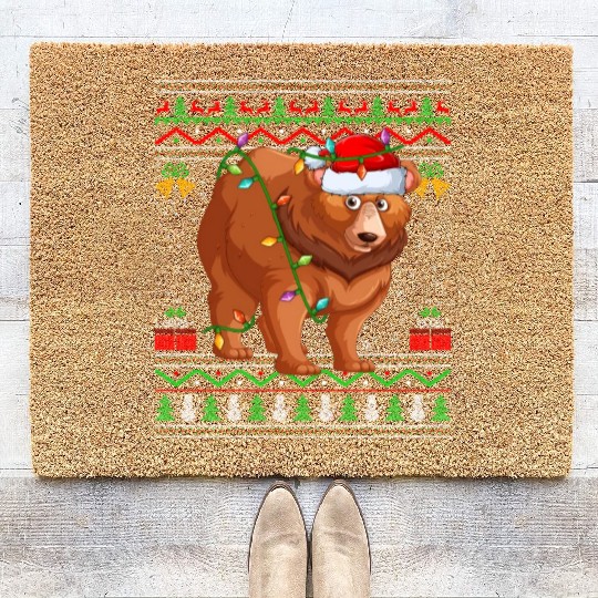 Bear Animal Ugly Grizzly Bear Coir Doormats