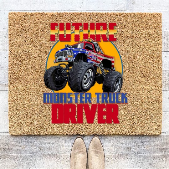 Awesome Future Monster Truck Driver Monster Truck Coir Doormats