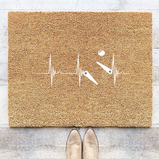 Pinball Heartbeat Flipper Ekg Pulse Line Flipping Coir Doormats