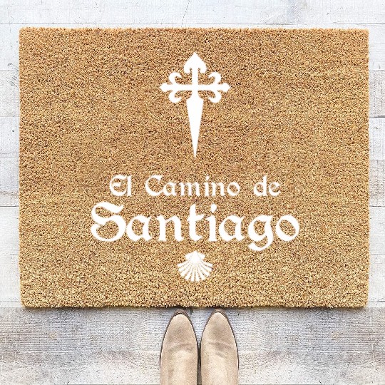 El Camino De Santiago ~ Saint James Cross ~ Scallo Coir Doormats