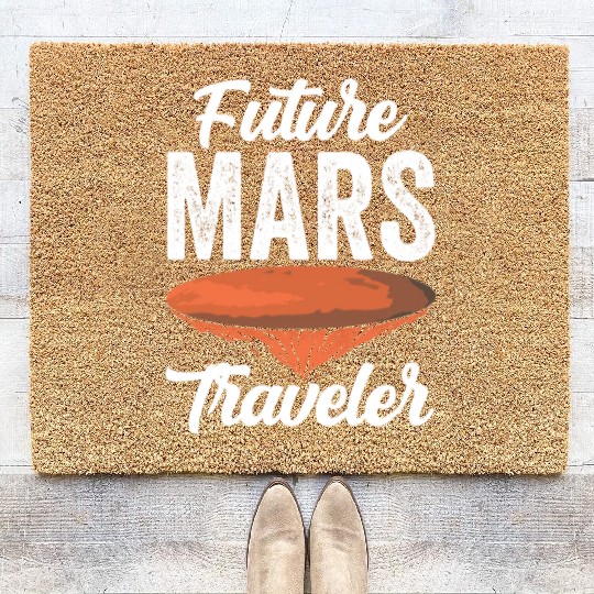Future Mars Traveler Explorer Planet Space Coir Doormats