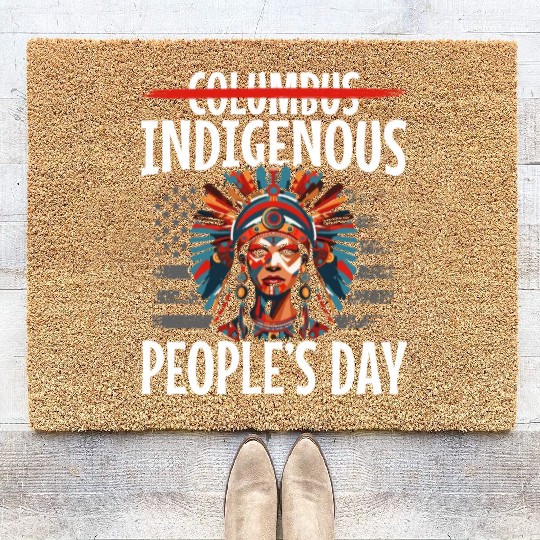Aboriginal Indians Indigenous Native American Day Coir Doormats