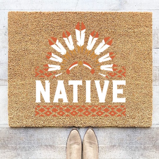Aboriginal Indians Indigenous Native American Day Coir Doormats