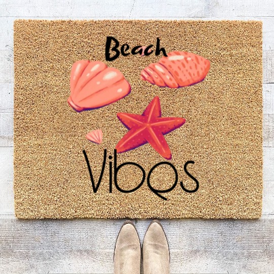 "Beach Vibes Coir Doormats: Embrace the Sun and Sand!"