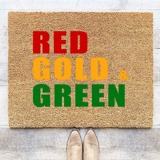 Red, Gold & Green Coir Doormats
