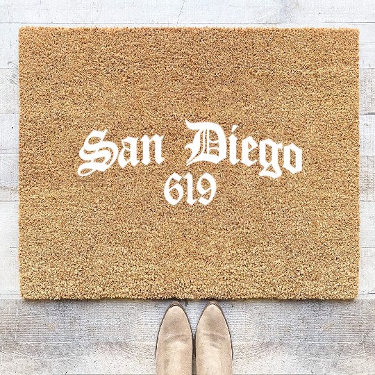 San Diego 619 Chicano Latino Style Area Code Coir Doormats