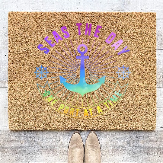 Cruise Seas The Day Family Vacation Coir Doormats