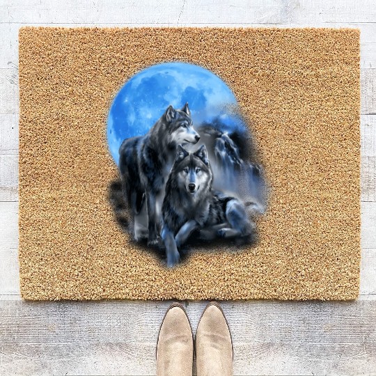 The Mountain Men'S Wolfs Lookout Native American Coir Doormats