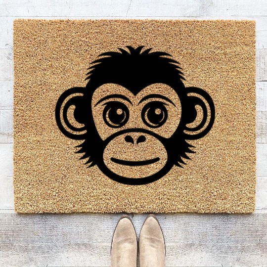 Ape Face Apes Apelike Jungle Primate Coir Doormats