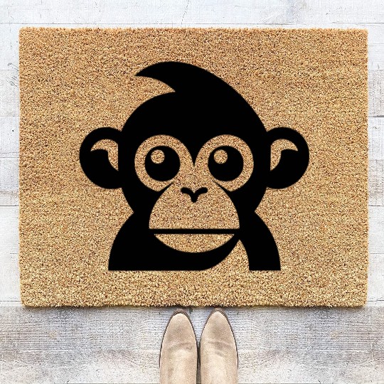 Ape Face Apes Apelike Jungle Primate Coir Doormats