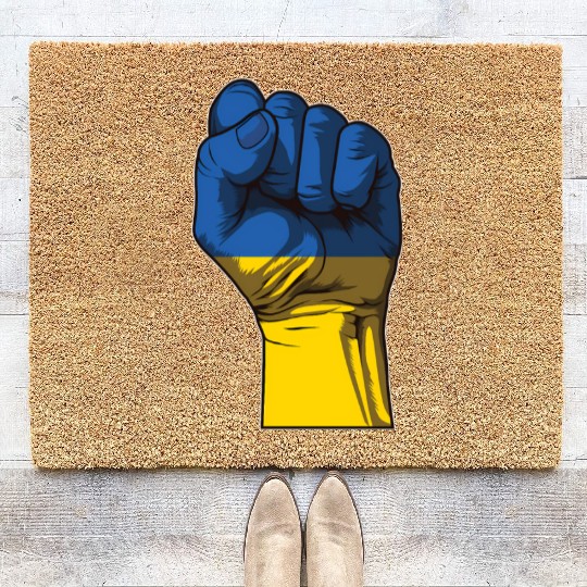 Ukraine Fist Flag Ukraine Flag Coir Doormats