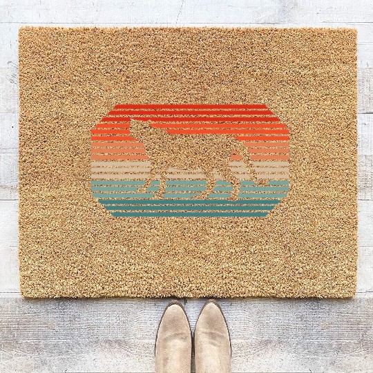 Retro Cheetah Alive Big Cat Lion Fan Coir Doormats