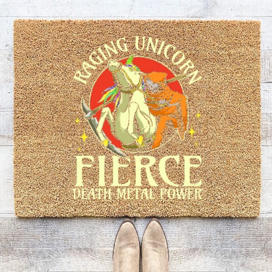 Goth Rock Satan Unicorn Festivals Death Metal Coir Doormats