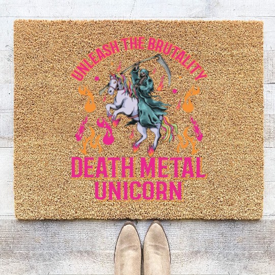 Goth Rock Satan Unicorn Festivals Death Metal Coir Doormats
