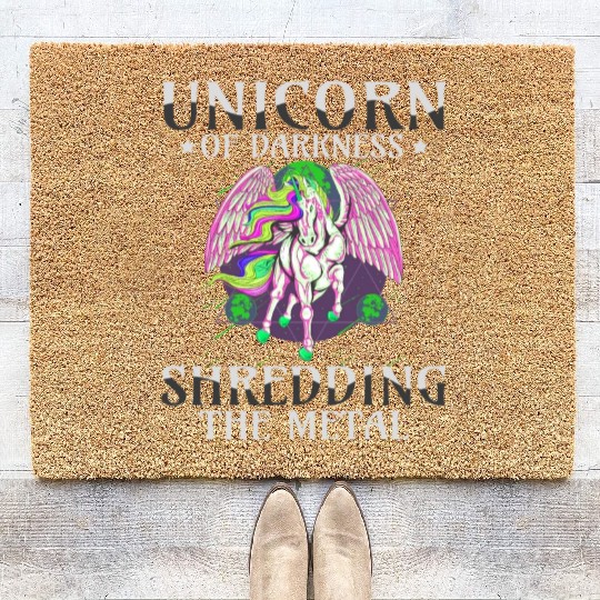 Goth Rock Satan Unicorn Festivals Death Metal Coir Doormats