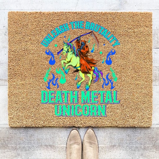 Goth Rock Satan Unicorn Festivals Death Metal Coir Doormats