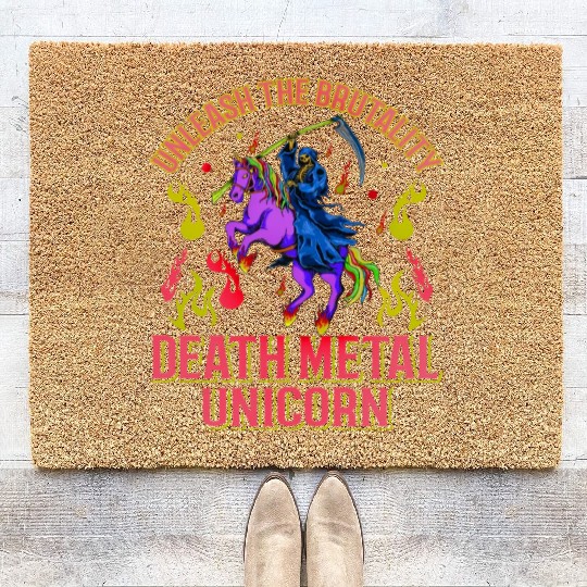 Goth Rock Satan Unicorn Festivals Death Metal Coir Doormats