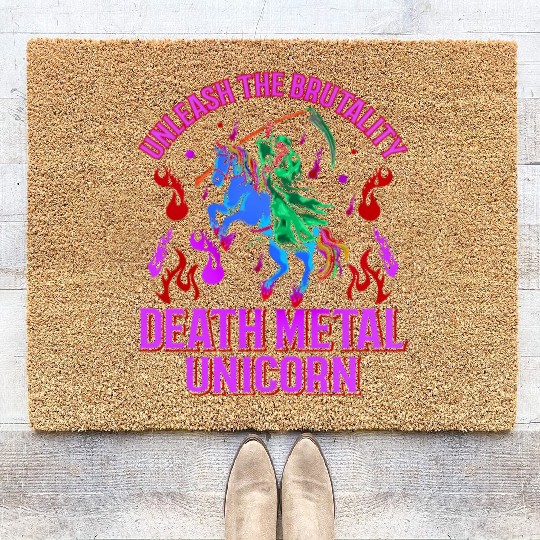 Goth Rock Satan Unicorn Festivals Death Metal Coir Doormats