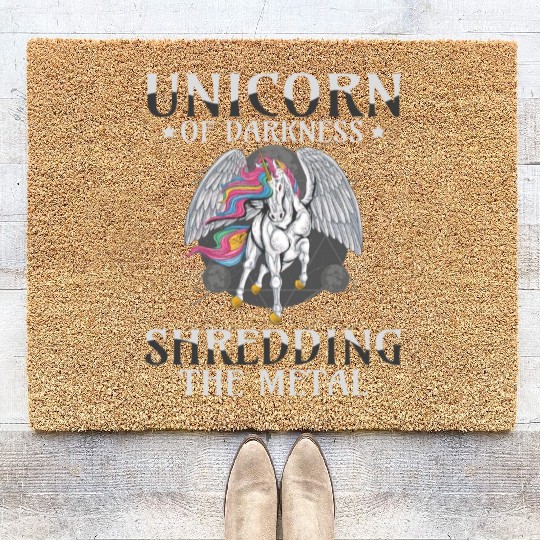 Goth Rock Satan Unicorn Festivals Death Metal Coir Doormats