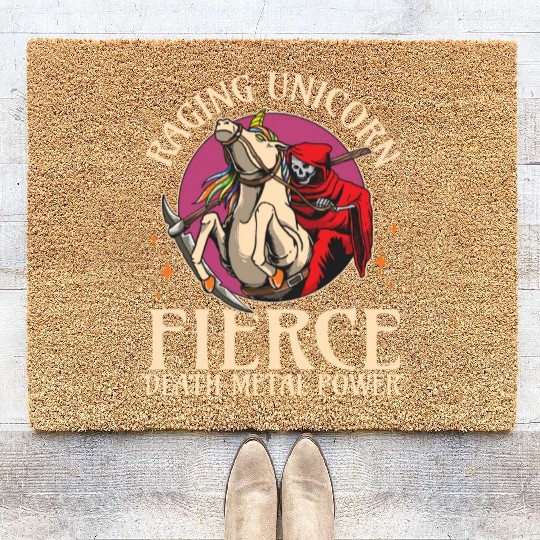 Goth Rock Satan Unicorn Festivals Death Metal Coir Doormats
