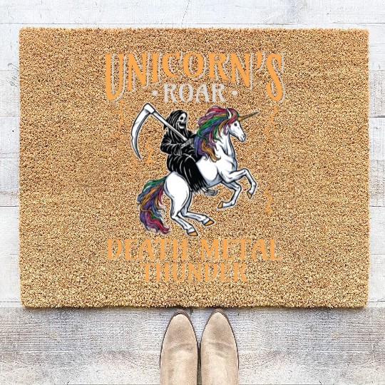 Goth Rock Satan Unicorn Festivals Death Metal Coir Doormats