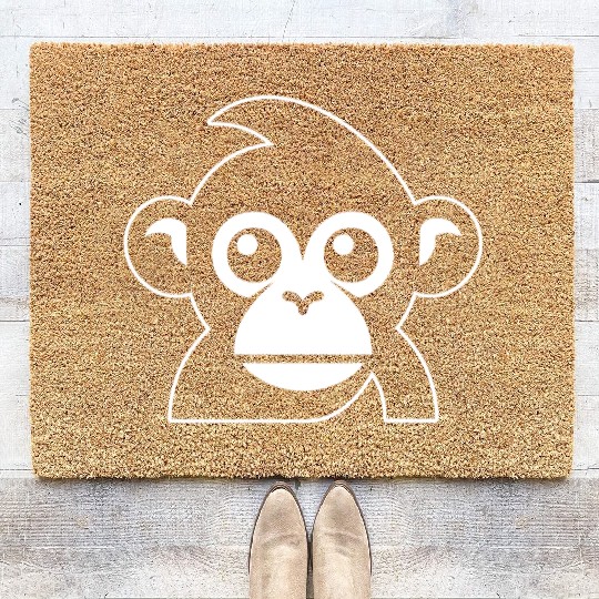 Ape Face Apes Apelike Jungle Primate Coir Doormats