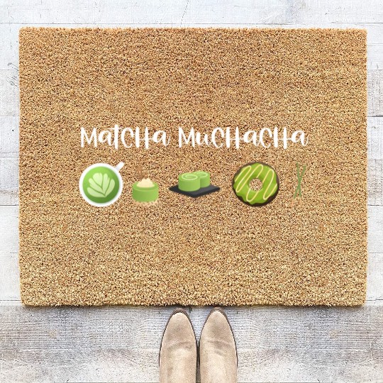 Matcha Muchacha Matcha Latte Green Tea Coir Doormats