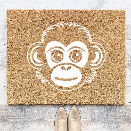 Ape Face Apes Apelike Jungle Primate Coir Doormats