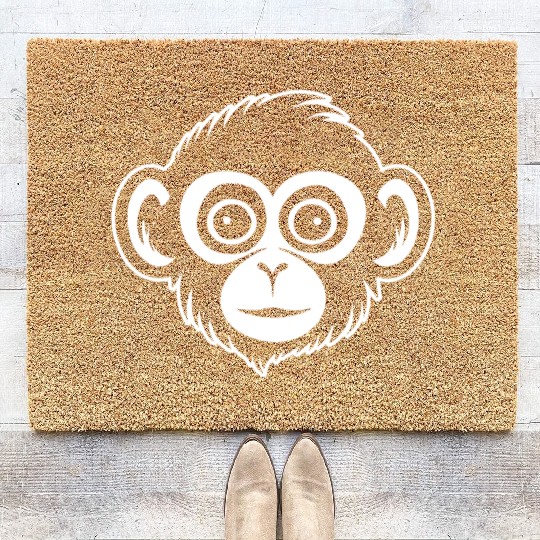 Ape Face Apes Apelike Jungle Primate Coir Doormats