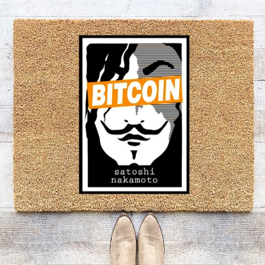 Bitcoin Coin-Satoshi Nakamoto Coir Doormats