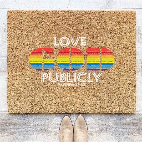 Religious Christian Love God Publicly Jesus Coir Doormats