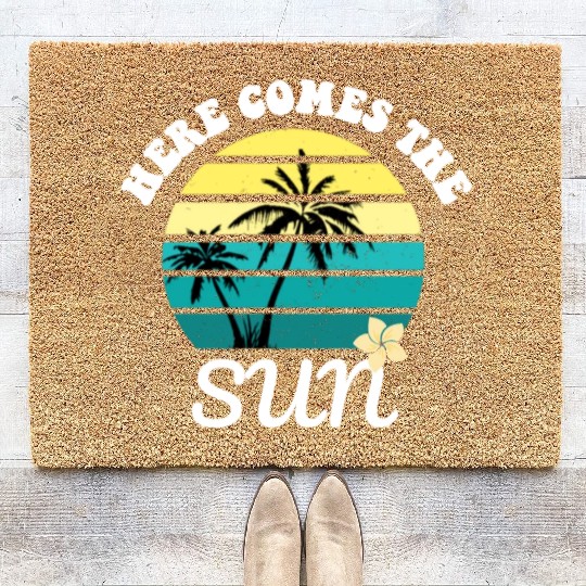 Here comes the sun Summer vacation Coir Doormats