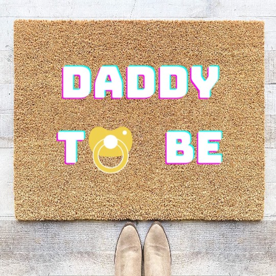 Daddy To Be green Coir Doormats