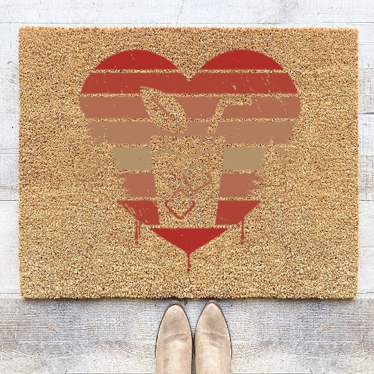 Cute Red Vintage Heart Sweet Tea Valentine Day Coir Doormats