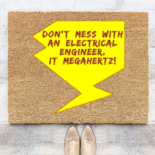 Lightning Bolt Electrical Engineer girl Coir Doormats
