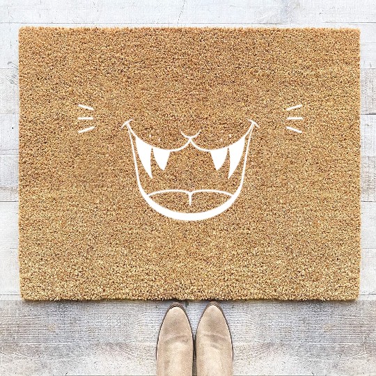 Angry Cat Face Coir Doormats