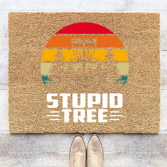 Funny Disc Golf Stupid Tree Art Frisbee Coir Doormats