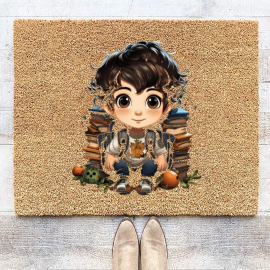 Back to School Pre-K Kindergarten Student Chibi Coir Doormats