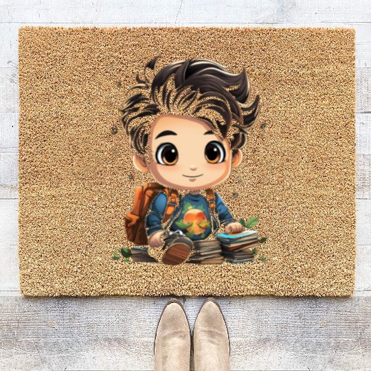 Back to School Pre-K Kindergarten Student Chibi Coir Doormats